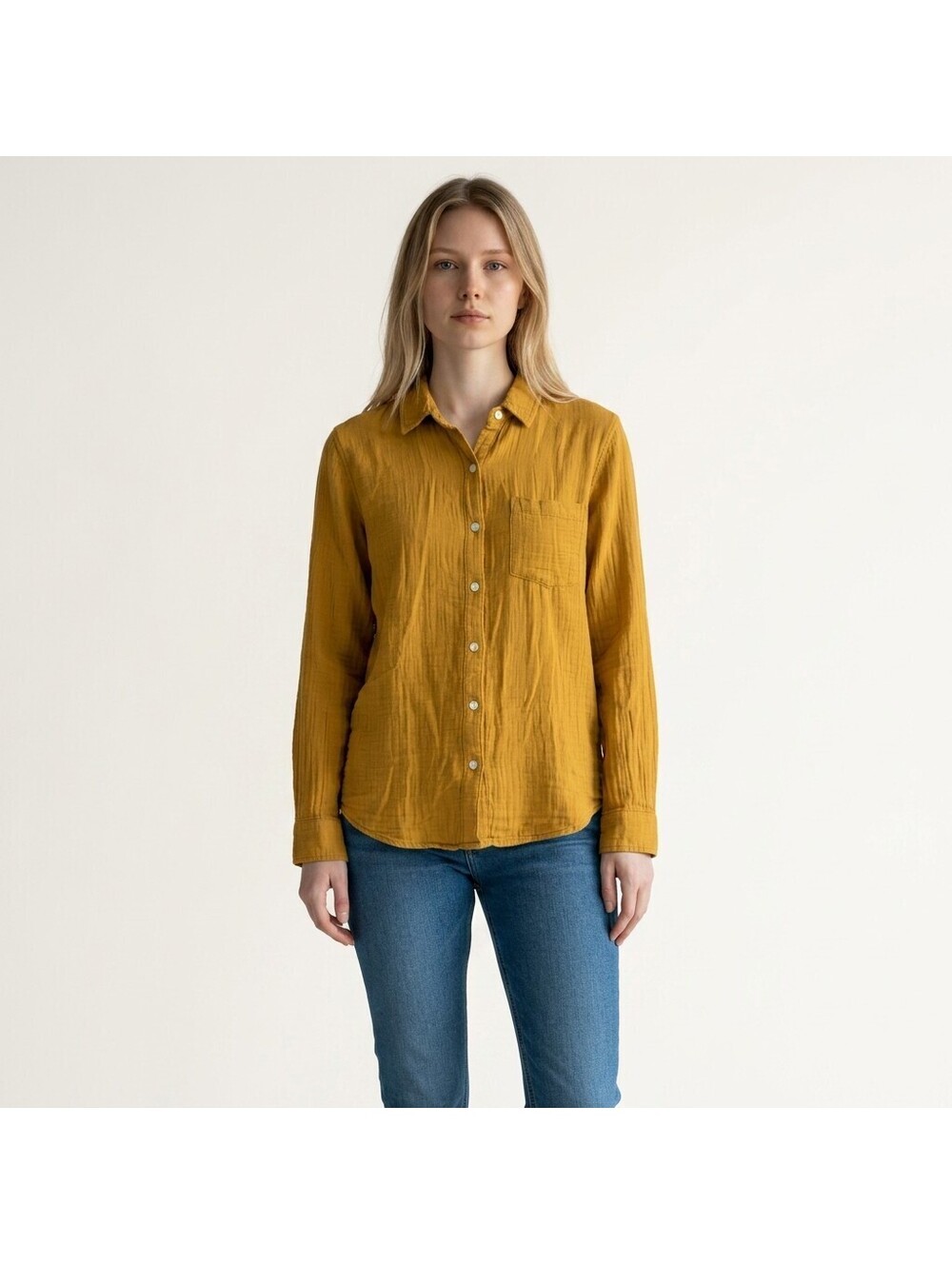 Universal Thread Shirt Women M Medium Brown Button Up Collared Long Sleeve
